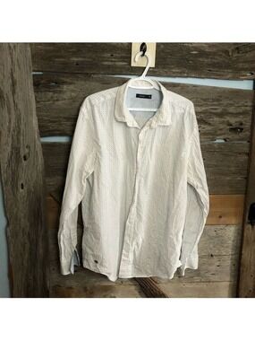 DEFACTO Size XXL White Dress Shirt With Tiny Arrow Print